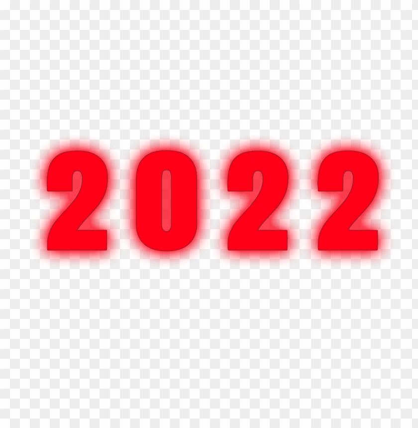 Red Glowing 2022 Text PNG Image With Transparent Background