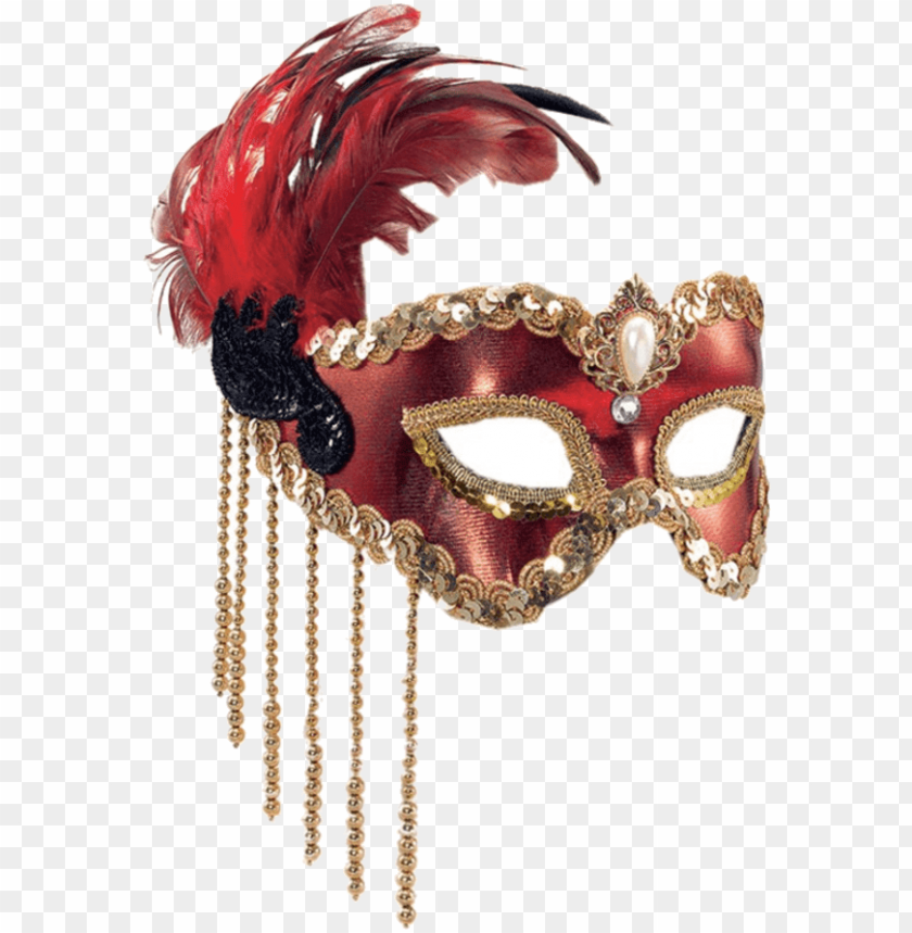 red & gold satin mask - red masquerade mask PNG image with transparent background@toppng.com