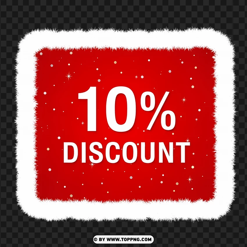 Red Holiday Discount Icon 10% PNG Transparent Background