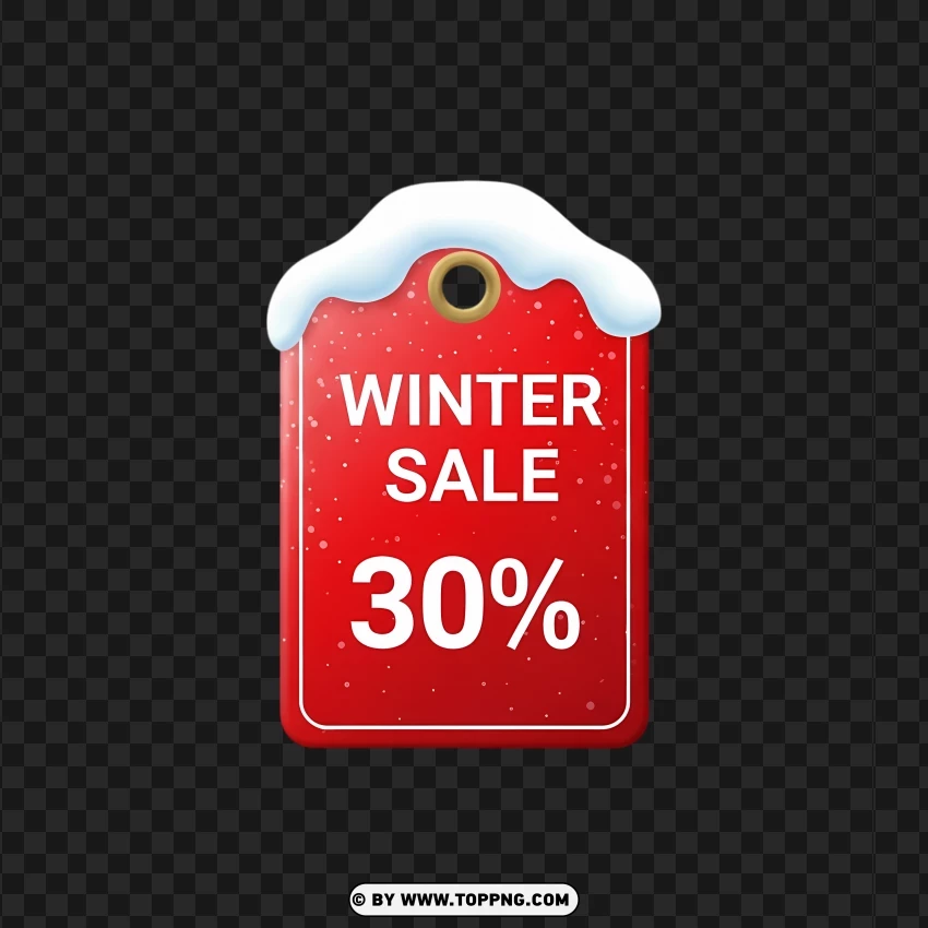 Red Holiday Sale Tag Showing 30% PNG Transparent Background