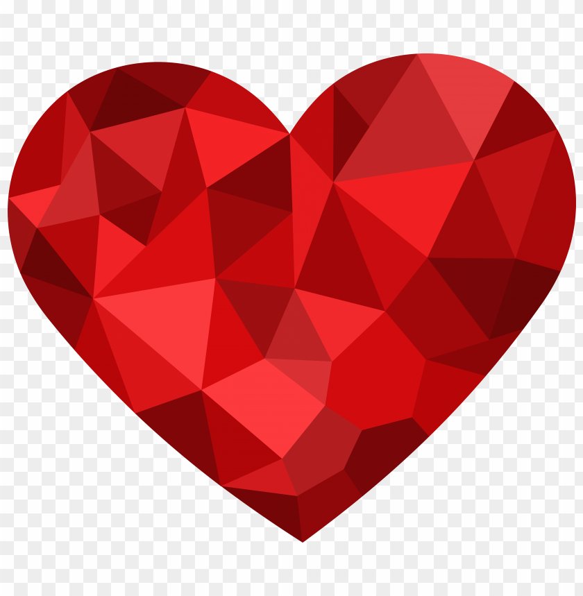 red mosaic heart clipart png photo - 32568