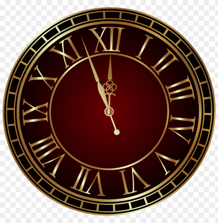 red new year clock PNG image with transparent background - 471769