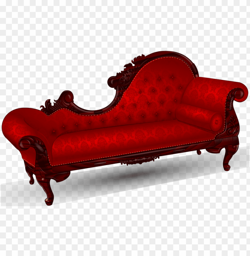 free PNG red old couch - victorian fainting couch PNG image with transparent background PNG images transparent
