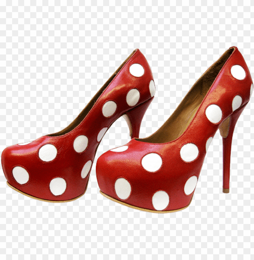 dot, heels, polka, red