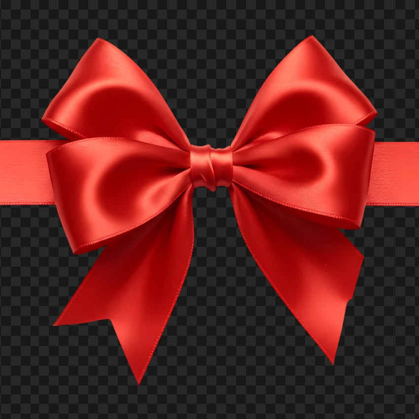 Red Bow Tie With Decorative Ribbon Accent PNG Transparent Background