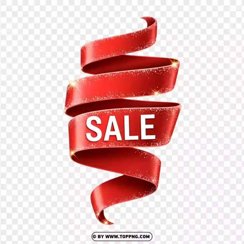 Red Ribbon Holiday Sale PNG Transparent Background