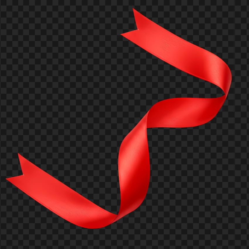 Red Ribbon Streamer With No PNG Transparent Background