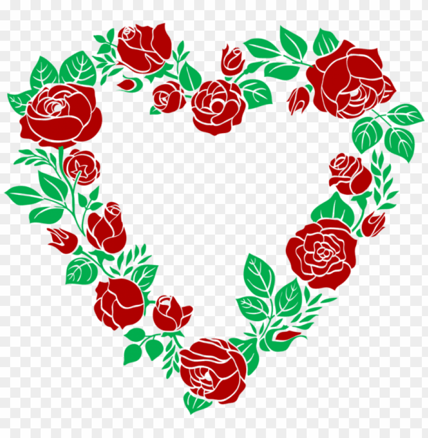 red rose heart border