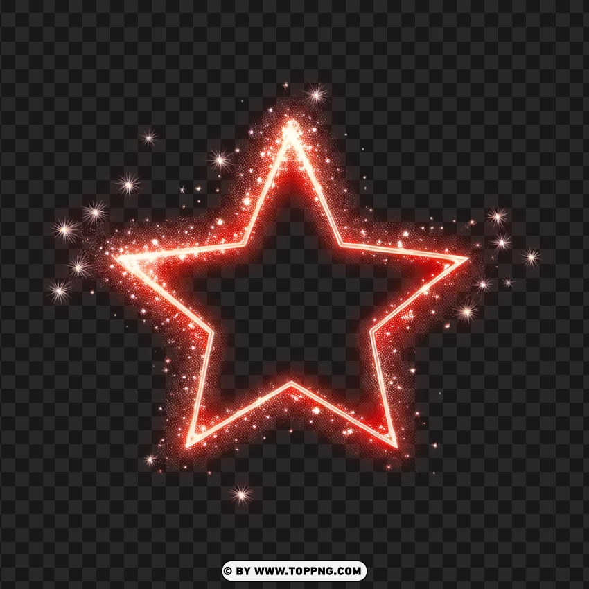 Red Shining Sparkling Firework Star PNG Transparent Background