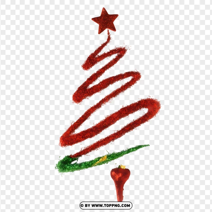 Red Spiral Christmas Tree Clipart With Simple Design PNG Transparent Background