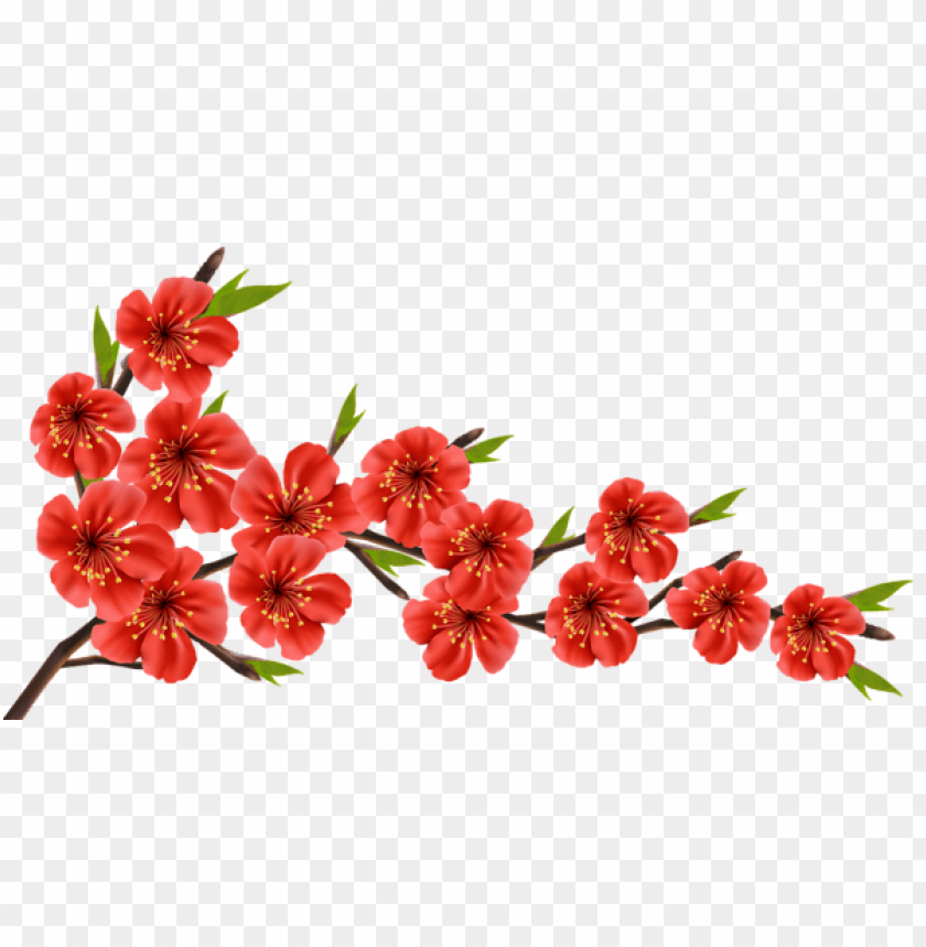 PNG image of red spring branch with a clear background - Image ID 47215