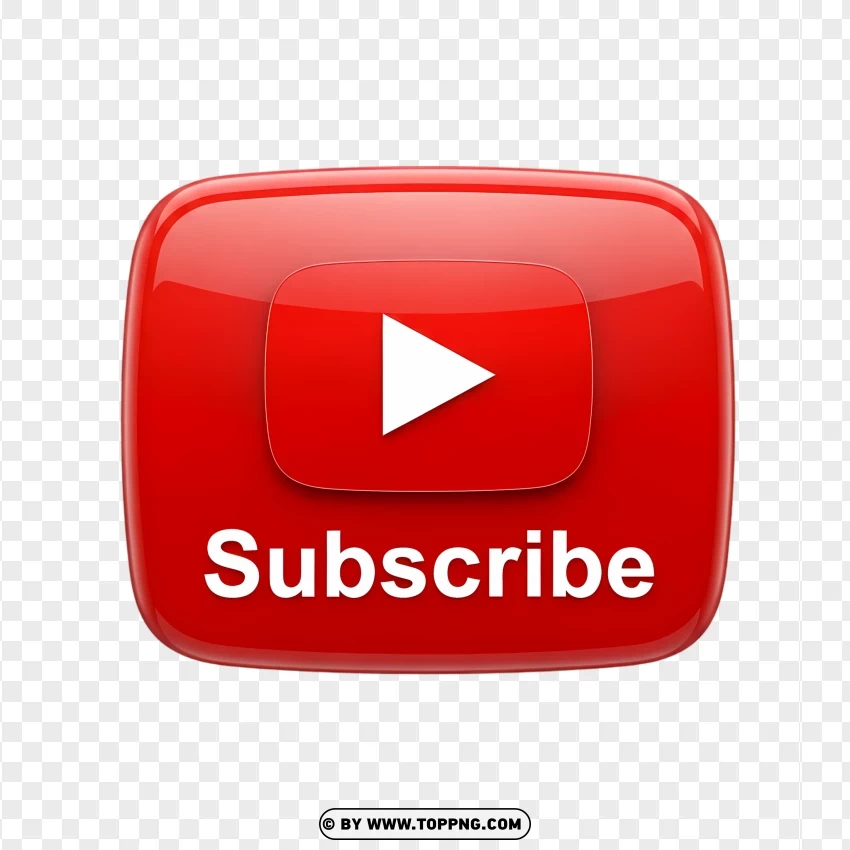 Red Subscribe And Play Button Icon PNG Transparent Background