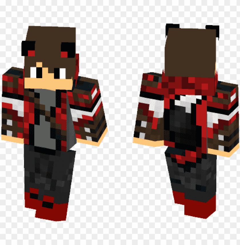 Red Wolf Boy - Red Wolf Skin Minecraft PNG Image With Transparent Background