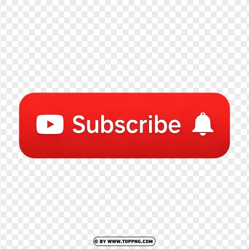 Red Youtube Subscribe Cutout Icon PNG Transparent Background
