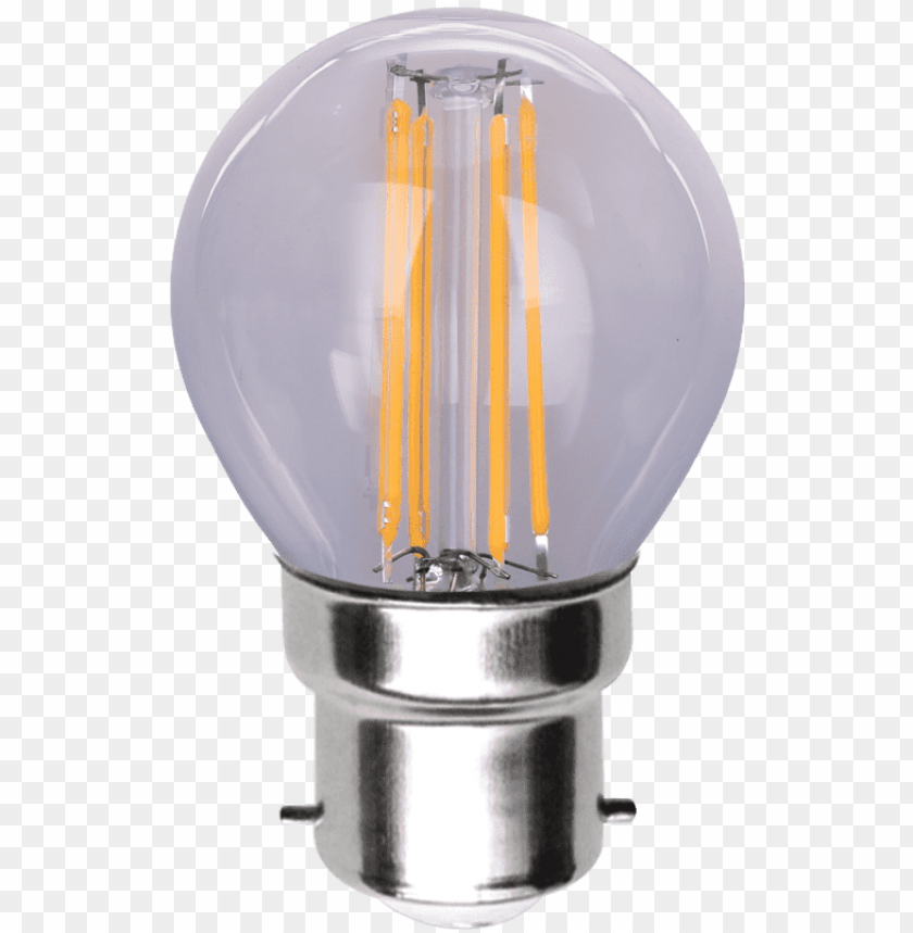 free PNG remium quality led filament bulb, 4w, bayonet, warm PNG image with transparent background PNG images transparent
