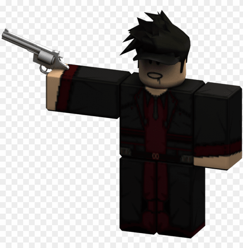 Rendered Revolver Roblox Man With Gu Png Image With Transparent - roblox gun game background