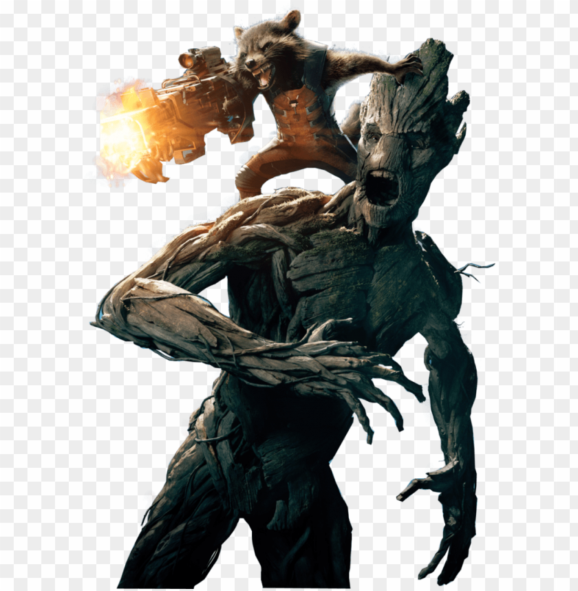 renders - guardians of the galaxy groot and rocket maxi poster PNG image with transparent background@toppng.com