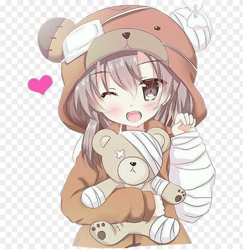 report abuse - kawaii anime bear girl PNG image with transparent