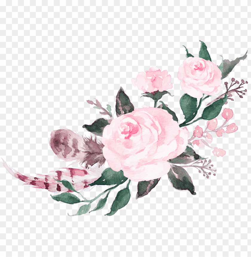 Report Abuse - Watercolor Pink Flowers Png Image With Transparent Background | Toppng