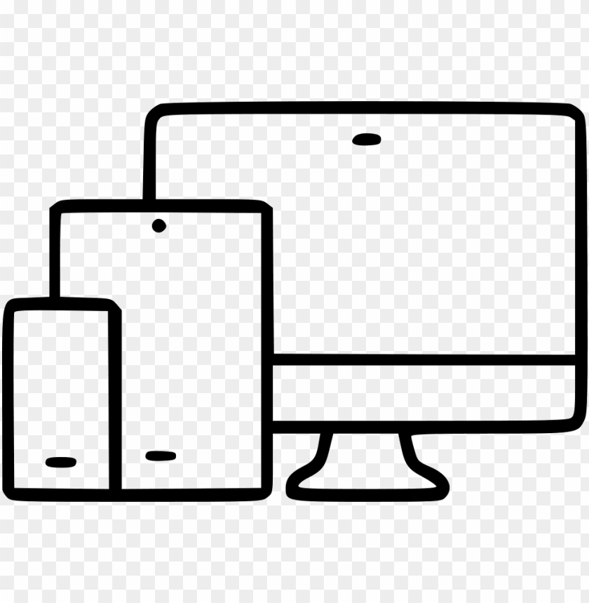 free PNG responsive web device laptop smartphone tablet pc monitor - computer and moviel icon white PNG image with transparent background PNG images transparent