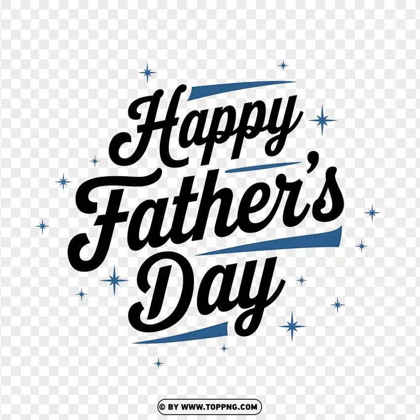 Minimalist Happy Fathers Day Script PNG Transparent Background