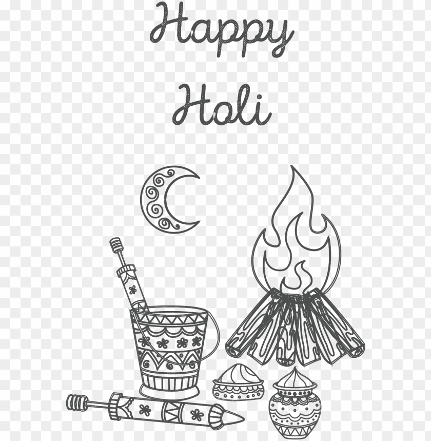 rice - ₹15 - - happy holi cartoon black and white PNG image with  transparent background | TOPpng