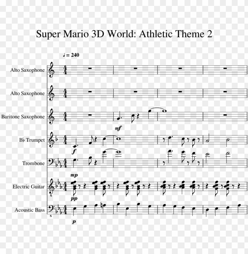Rint Super Mario 3d World Trumpet Sheet Music Png Image With Transparent Background Toppng