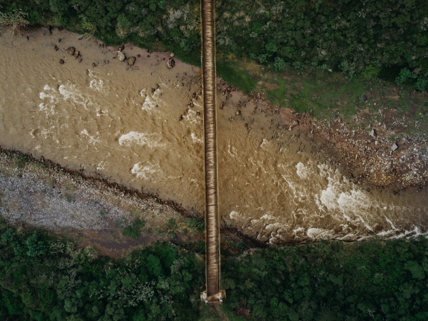 river, bridge, aerial view, height, overview