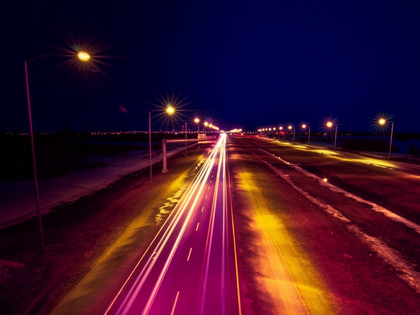 road, backlight, lights, light, night