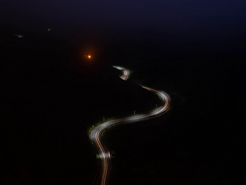 road, glow, night, dark