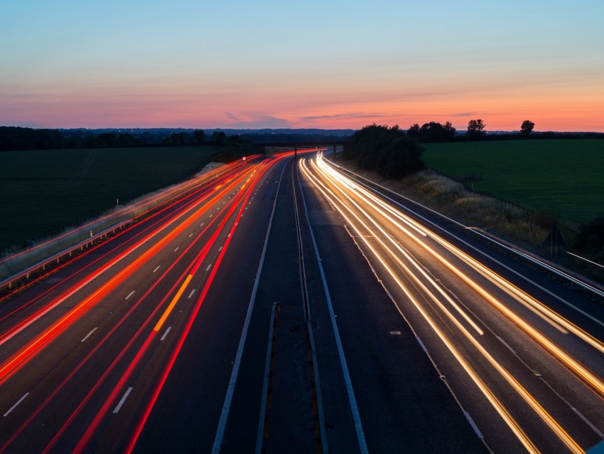 Road Long Exposure Turn Sunset Twilight Png - Free PNG Images