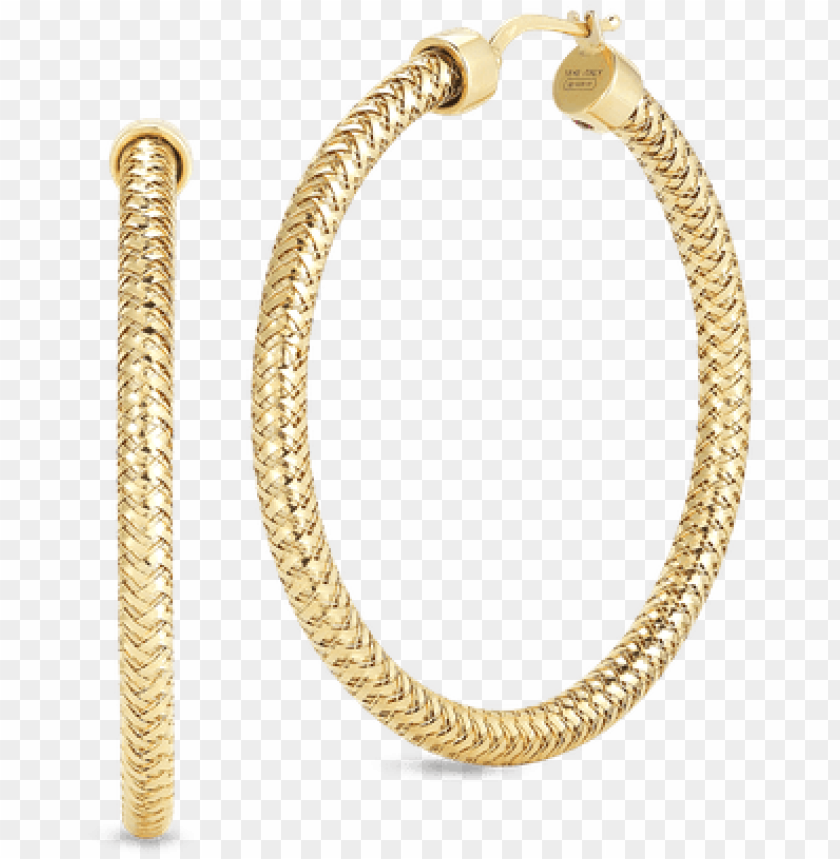 Roberto Coin Small Hoop Earrings Roberto Coin Small - Roberto Coin Primavera Yellow Gold Mesh Hoop Earrings PNG Transparent With Clear Background ID 257231
