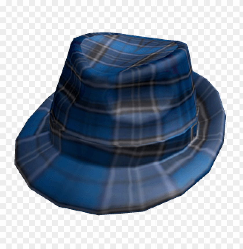 Roblox Blue Plaid Fedora Hat Png Image With Transparent Background Toppng - roblox blue hoodie hat