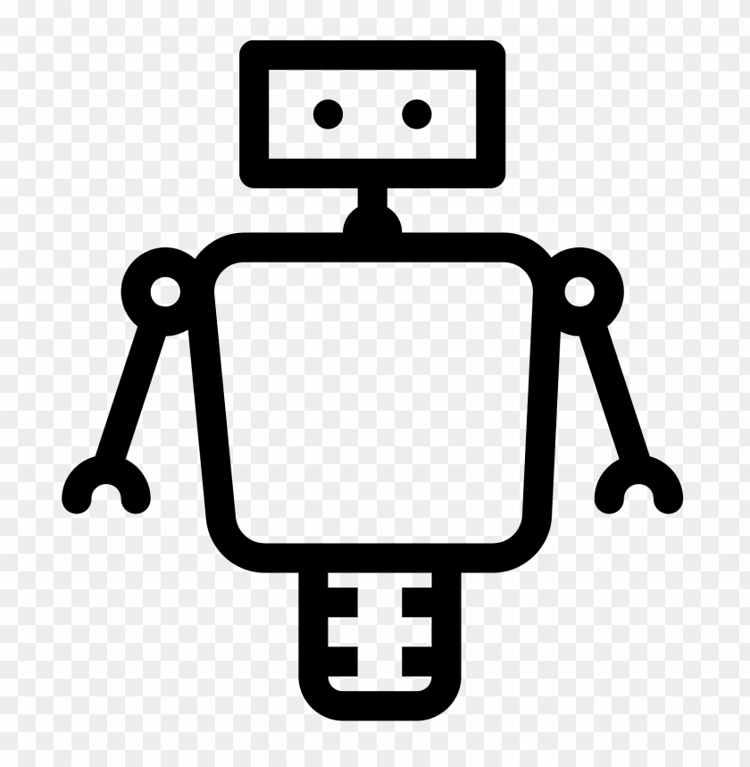 Minimalist Line Art Robot Clipart TOPpng