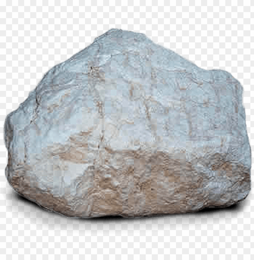 Large white rock isolated on a transparent background.