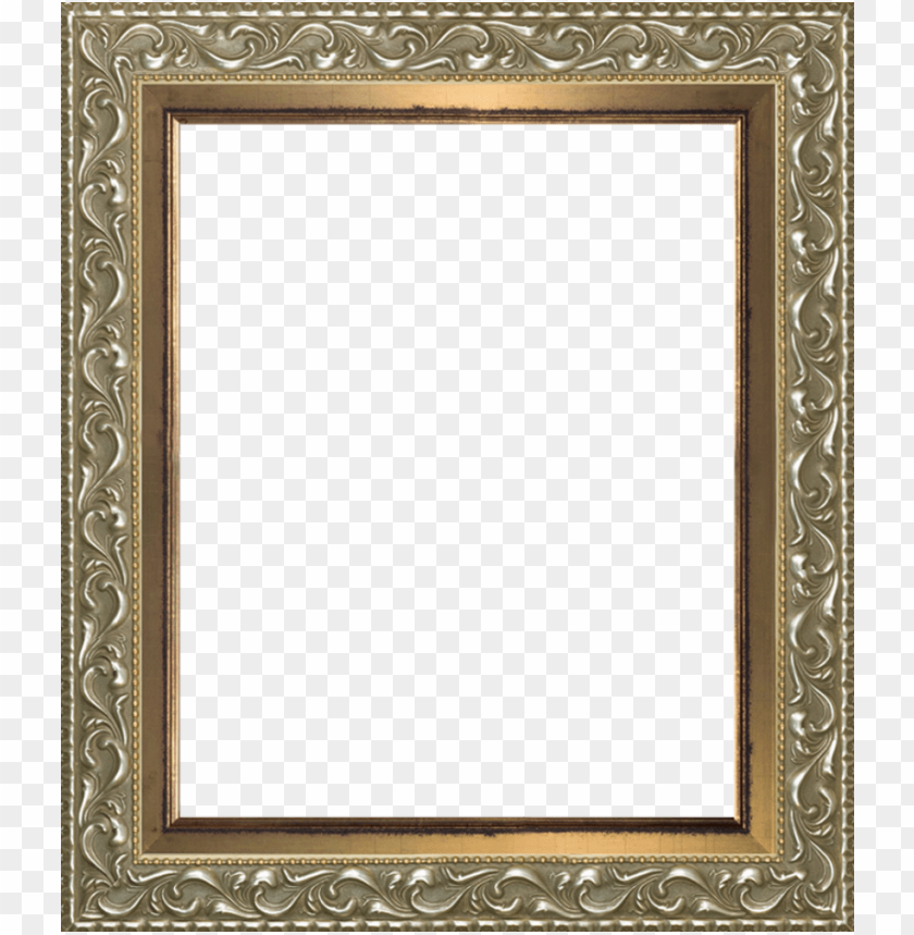 rococo silver and burnished gold custom stacked frame - régies képkeretek PNG image with transparent background@toppng.com