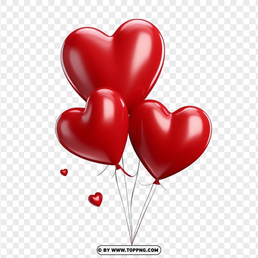 Romantic Heart Balloons Free Download PNG Transparent Background