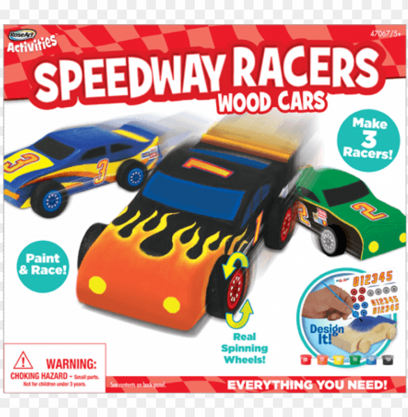 Roseart Roseart Wooden Speedway Racers Craft Kit Toy PNG Image With Transparent Background