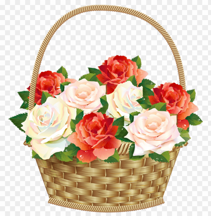 roses in basket transparent