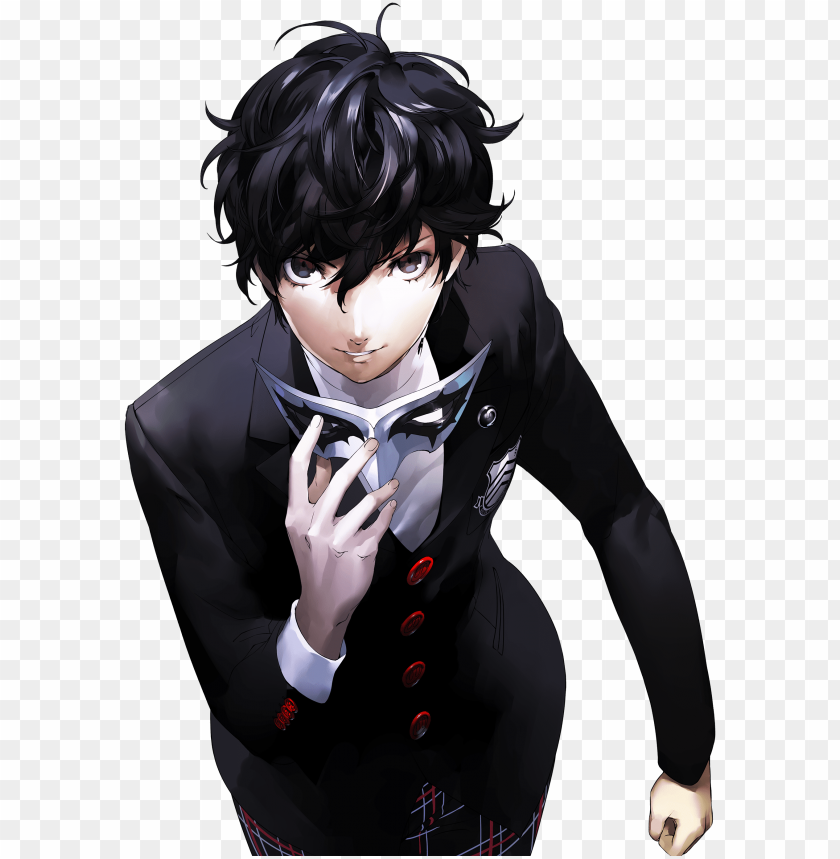 Rotagonist Holding Mask Persona 5 Ps3 Game PNG Image With Transparent ...