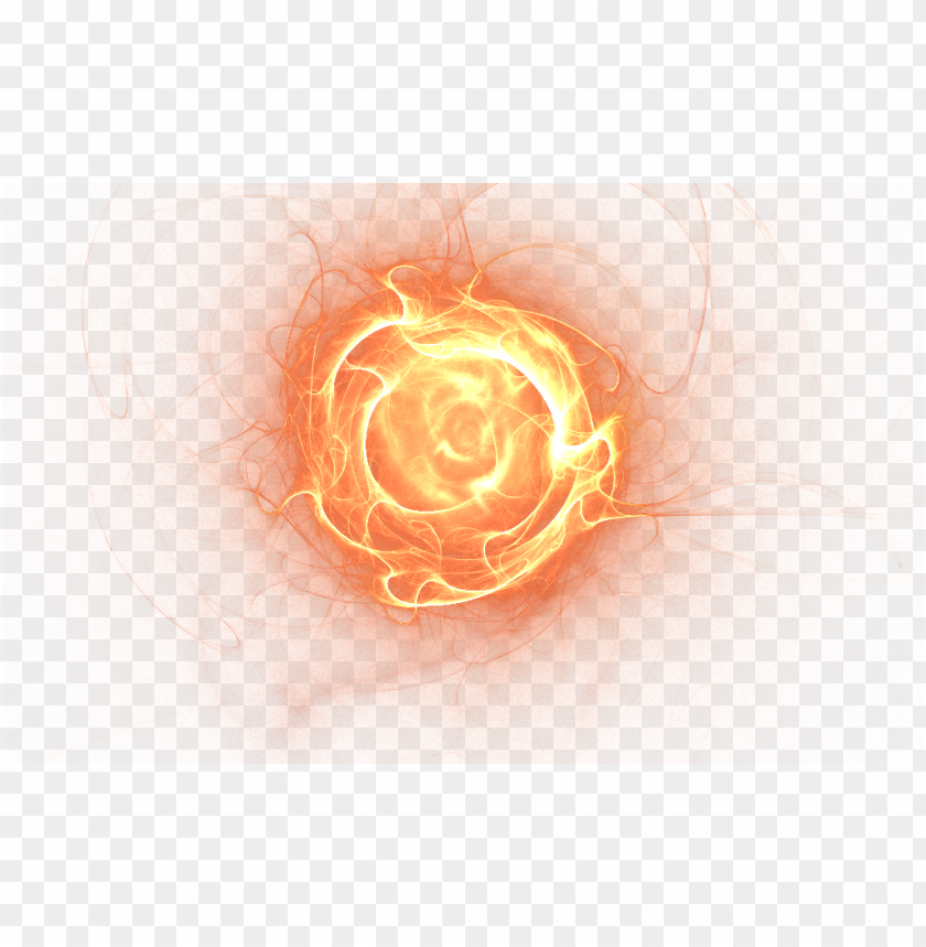 Round Bright Ball Circle Flame Fire Light Effect PNG Image With Transparent Background