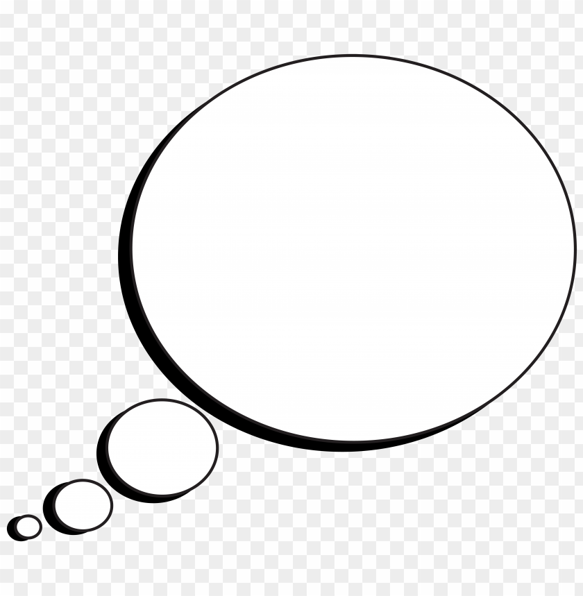 Round Cartoon Thought Bubble Thinking Speech PNG Image With Transparent Background
