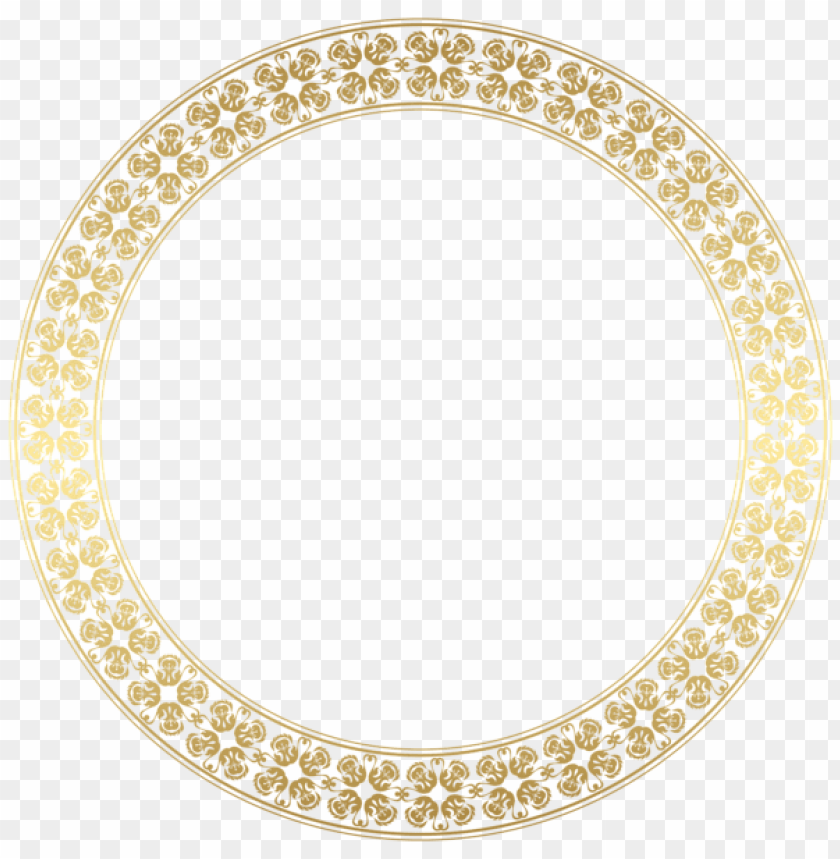 round gold border frame