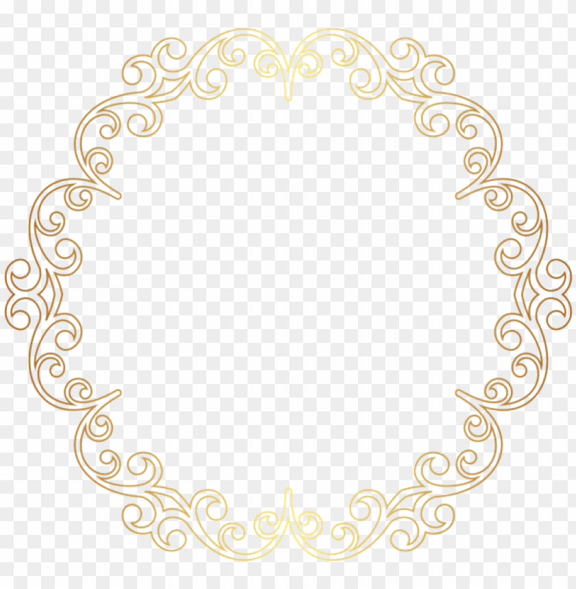 round gold border frame