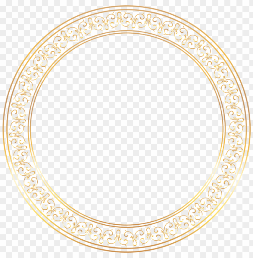 round golden deco frame