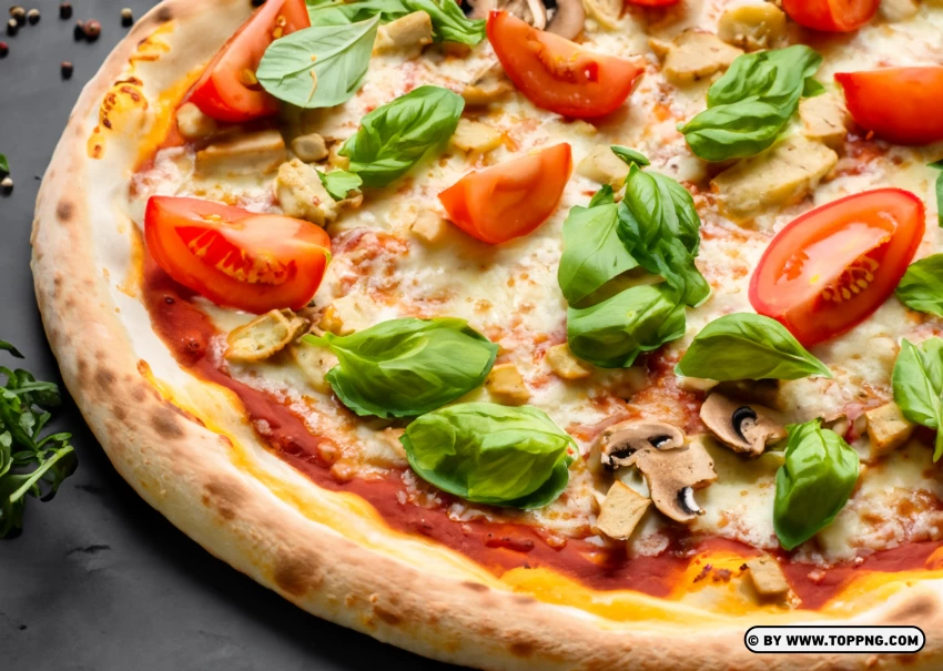 Rustic Vegetarian Pizza   Traditional Italian Recipe Background