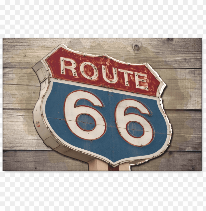 free PNG rustic vintage route 66 sign on wood canvas art decor - route 66 travel notes: a 5 x 8 unlined journal PNG image with transparent background PNG images transparent