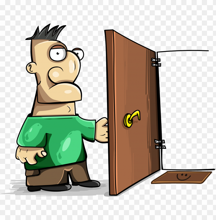 Sad Man Open Door - Door PNG Transparent Background