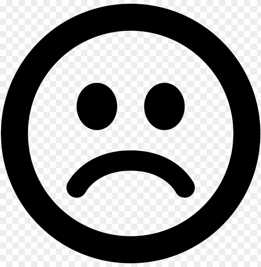 Sad Smiley Black And White Png Image With Transparent Background Toppng