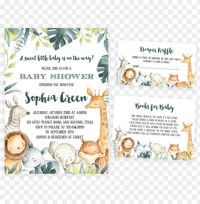 free safari baby shower invitations